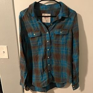 Blue & brown flannel